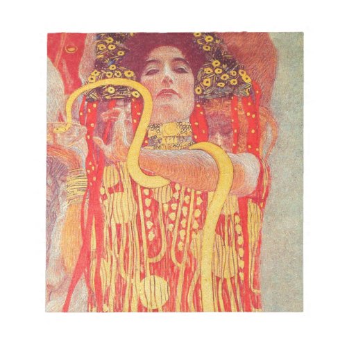 Gustav Klimt Red Woman Gold Snake Painting Notepad