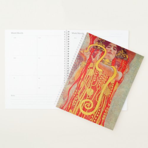 Gustav Klimt Red Woman Gold Snake Painting Planner