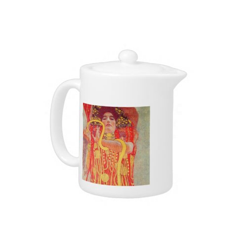 Gustav Klimt Red Woman Gold Snake Painting Teapot