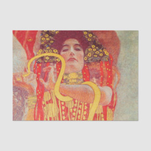 Gustav Klimt Red Woman Gold Snake Painting Tissue Paper
