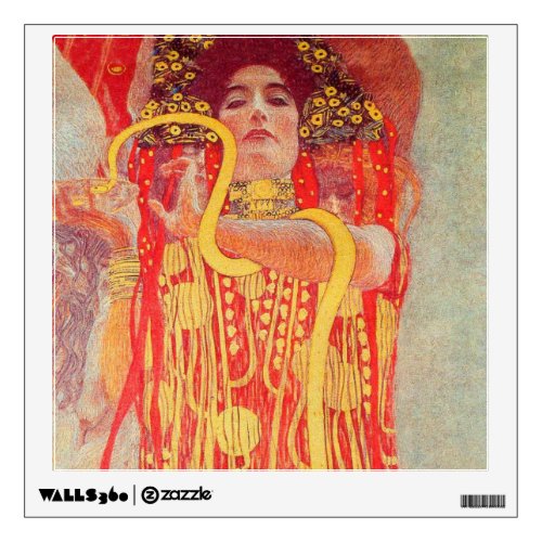 Gustav Klimt Red Woman Gold Snake Painting Wall Decal
