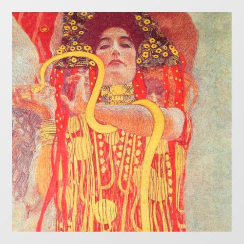 Gustav Klimt Red Woman Gold Snake Painting Window Cling