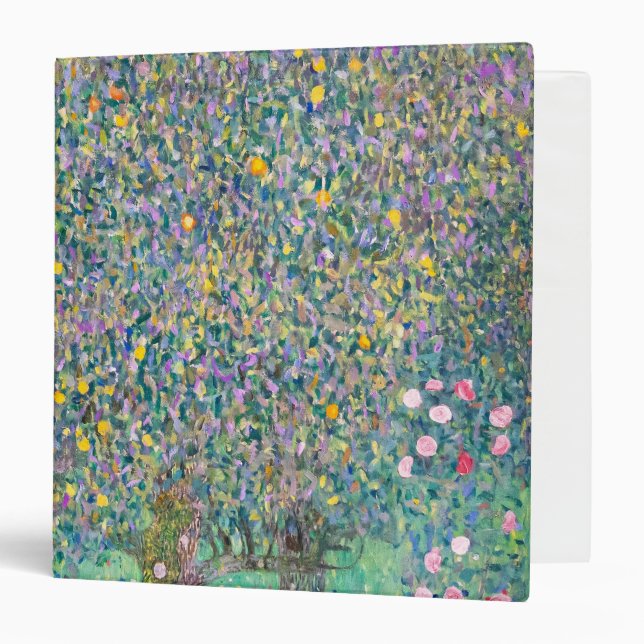 Gustav Klimt - Rosebushes under the Trees 3 Ring Binder (Front/Inside)
