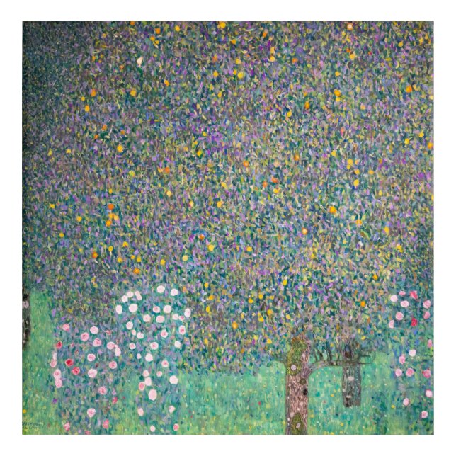 Gustav Klimt - Rosebushes under the Trees Acrylic Print (Front)