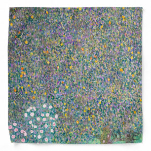 Gustav Klimt - Rosebushes under the Trees Bandana