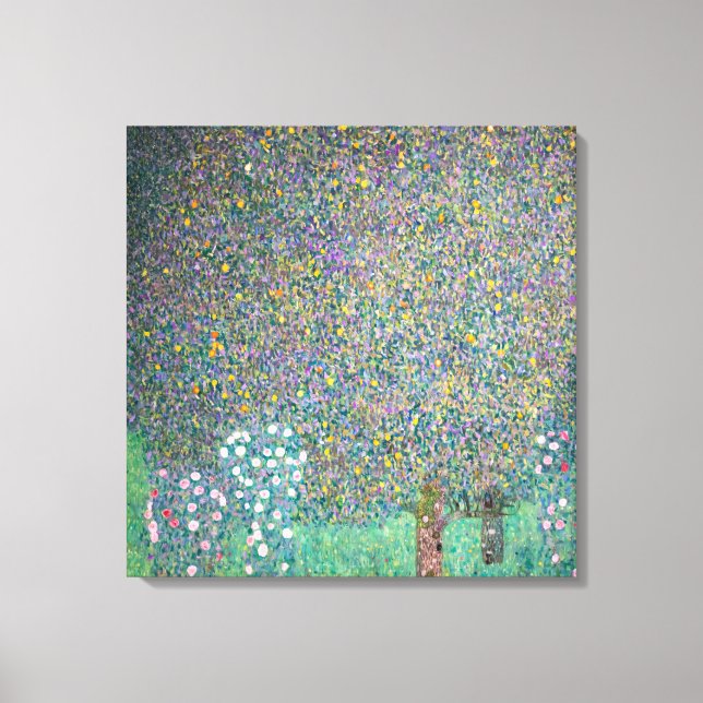 Gustav Klimt - Rosebushes under the Trees Canvas Print (Front)