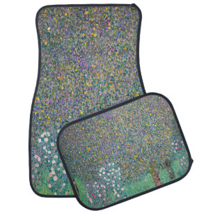 Gustav Klimt - Rosebushes under the Trees Car Floor Mat