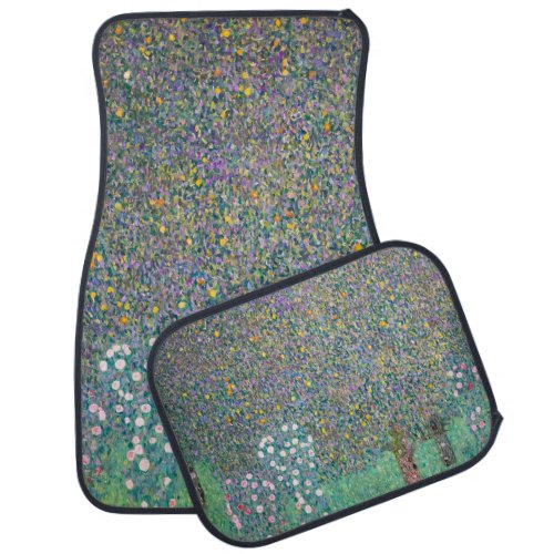 Gustav Klimt _ Rosebushes under the Trees Car Floor Mat