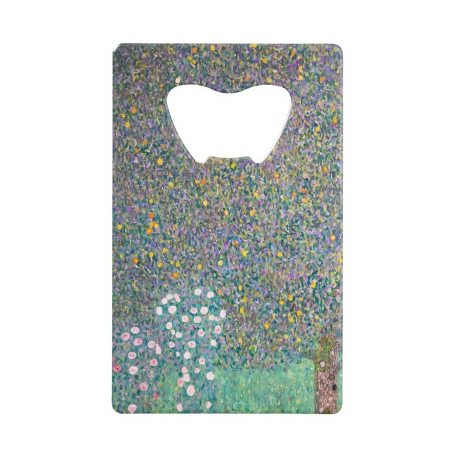 Gustav Klimt - Rosebushes under the Trees Credit Card Bottle Opener (Front)