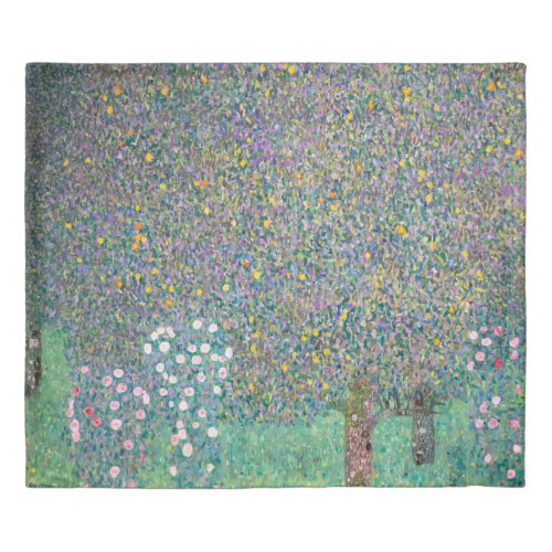 Gustav Klimt _ Rosebushes under the Trees Duvet Cover