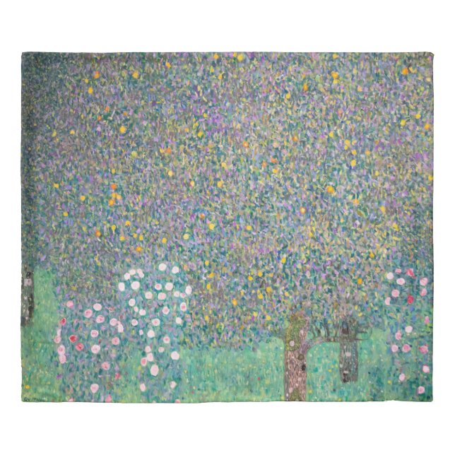 Gustav Klimt - Rosebushes under the Trees Duvet Cover (Front)