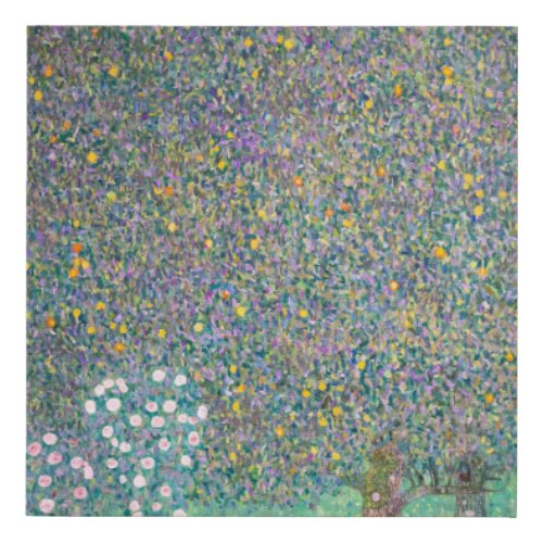 Gustav Klimt _ Rosebushes under the Trees Faux Canvas Print
