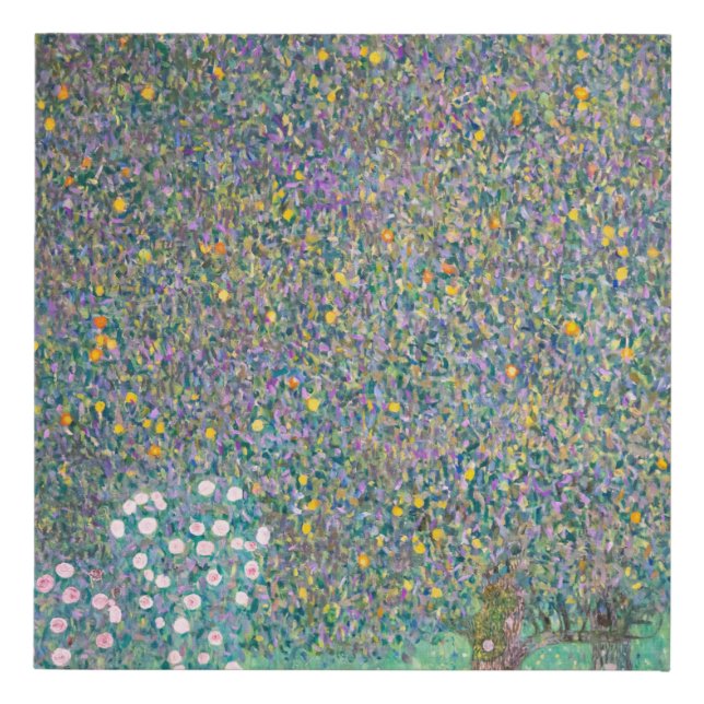 Gustav Klimt - Rosebushes under the Trees Faux Canvas Print (Front)