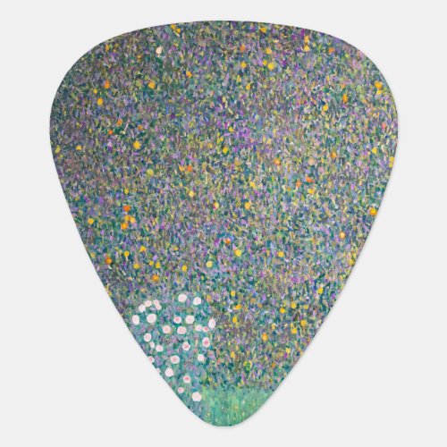 Gustav Klimt _ Rosebushes under the Trees Guitar Pick