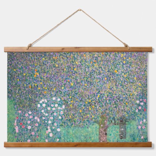Gustav Klimt _ Rosebushes under the Trees Hanging Tapestry