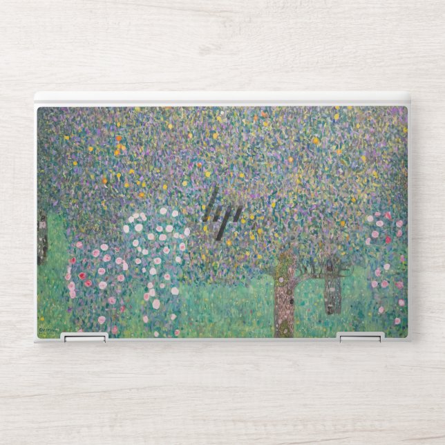 Gustav Klimt - Rosebushes under the Trees HP Laptop Skin (Front)