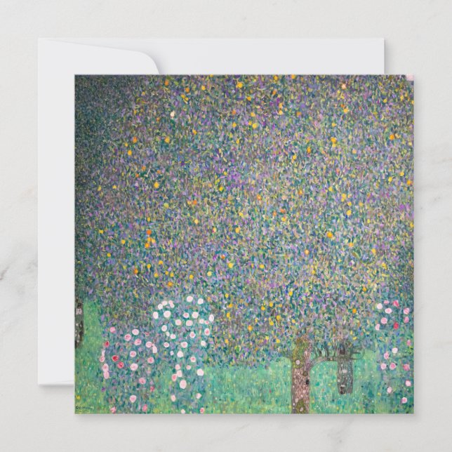 Gustav Klimt - Rosebushes under the Trees Invitation (Front)