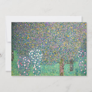 Gustav Klimt - Rosebushes under the Trees Invitation