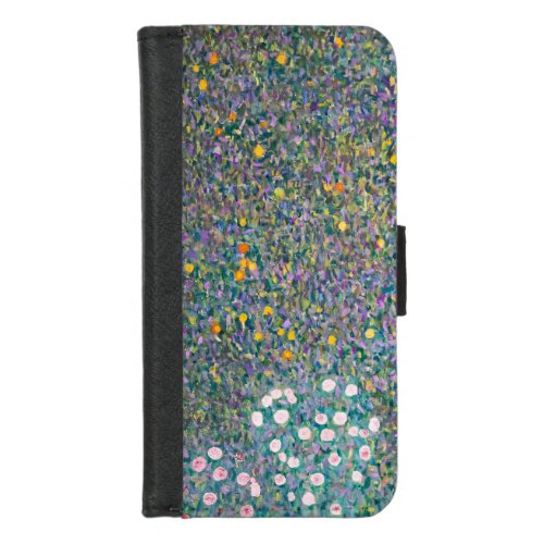 Gustav Klimt _ Rosebushes under the Trees iPhone 87 Wallet Case