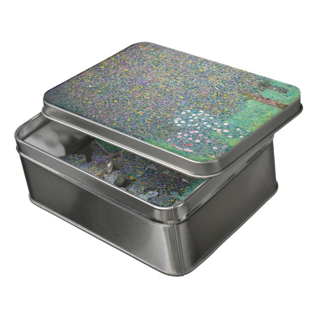 Gustav Klimt - Rosebushes under the Trees Jigsaw Puzzle (Lid Open)