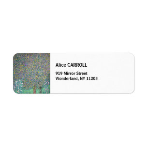 Gustav Klimt - Rosebushes under the Trees Label