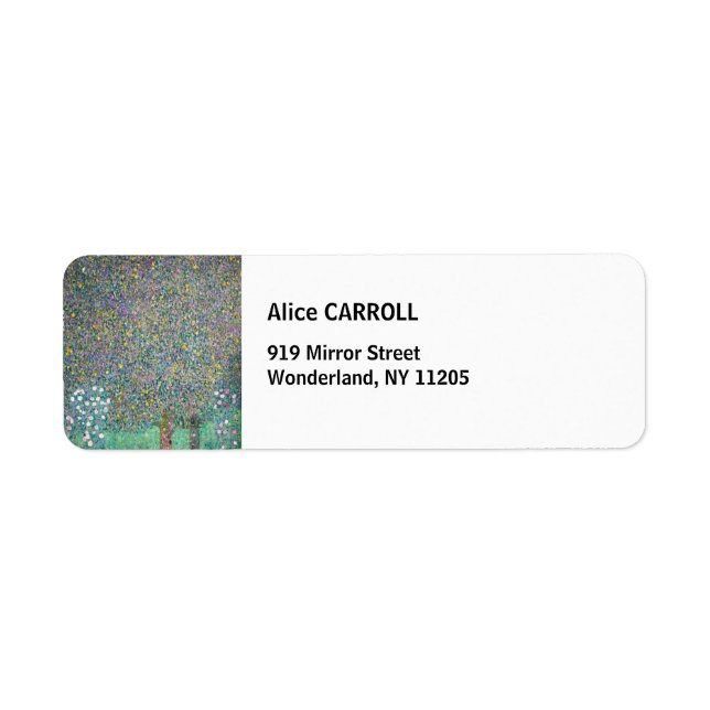 Gustav Klimt - Rosebushes under the Trees Label (Front)