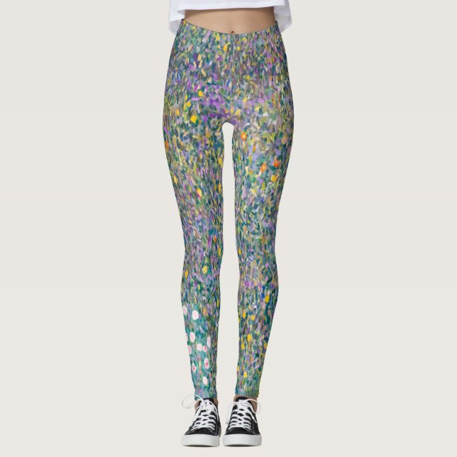 Gustav Klimt - Rosebushes under the Trees Leggings (Front)