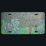 Gustav Klimt - Rosebushes under the Trees License Plate<br><div class="desc">Rosebushes under the Trees / Roses under the Trees by Gustav Klimt in 1905</div>