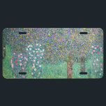 Gustav Klimt - Rosebushes under the Trees License Plate<br><div class="desc">Rosebushes under the Trees / Roses under the Trees by Gustav Klimt in 1905</div>