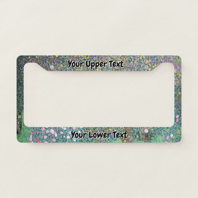 Gustav Klimt - Rosebushes under the Trees License Plate Frame (Front)
