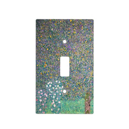 Gustav Klimt _ Rosebushes under the Trees Light Switch Cover
