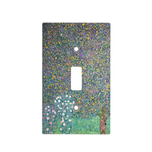 Gustav Klimt - Rosebushes under the Trees Light Switch Cover (Front)