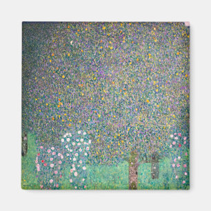 Gustav Klimt - Rosebushes under the Trees Magnet
