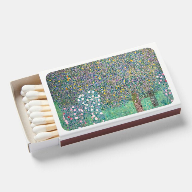 Gustav Klimt - Rosebushes under the Trees Matchboxes (Front Open)