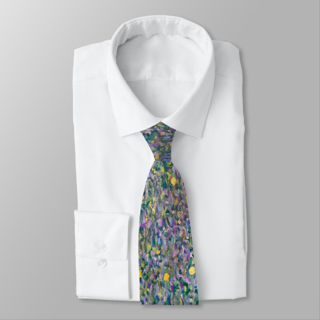 Gustav Klimt - Rosebushes under the Trees Neck Tie (Tied)