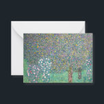Gustav Klimt - Rosebushes under the Trees Note Card<br><div class="desc">Rosebushes under the Trees / Roses under the Trees by Gustav Klimt in 1905</div>