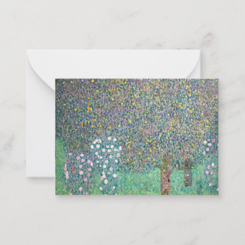 Gustav Klimt _ Rosebushes under the Trees Note Card