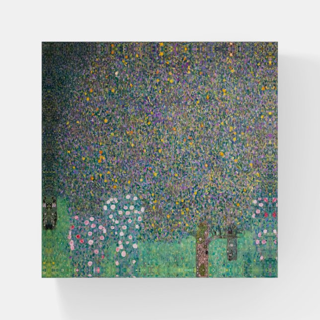 Gustav Klimt - Rosebushes under the Trees Paperweight (Front)