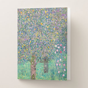 Gustav Klimt - Rosebushes under the Trees Pocket Folder