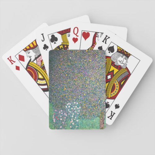 Gustav Klimt _ Rosebushes under the Trees Poker Cards