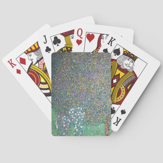 Gustav Klimt - Rosebushes under the Trees Poker Cards (Back)
