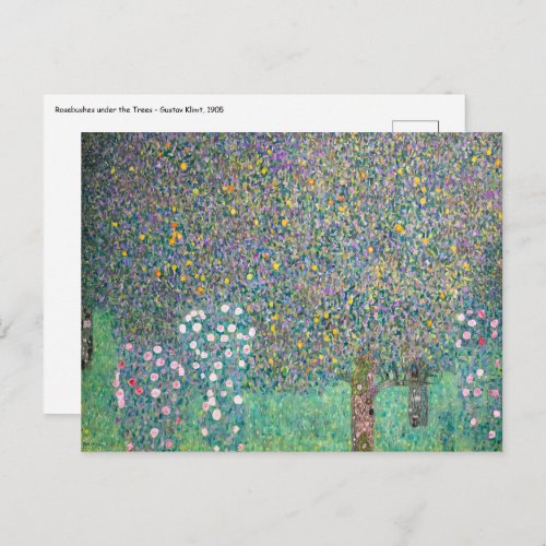 Gustav Klimt _ Rosebushes under the Trees Postcard