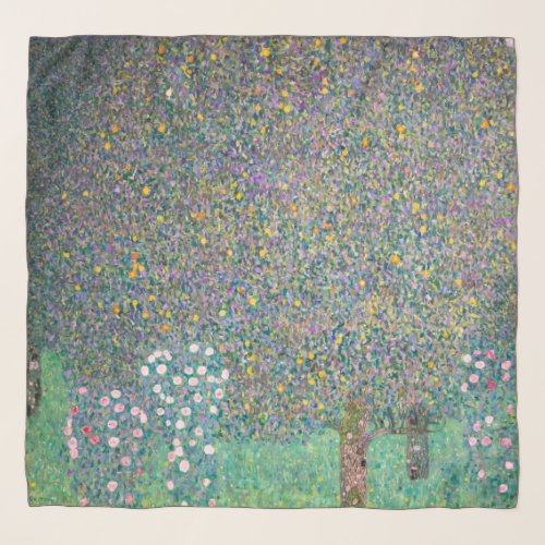 Gustav Klimt _ Rosebushes under the Trees Scarf
