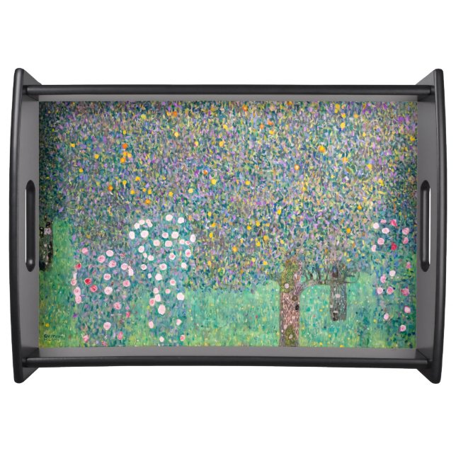 Gustav Klimt - Rosebushes under the Trees Serving Tray (Front)