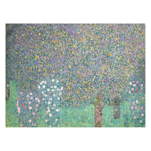 Gustav Klimt _ Rosebushes under the Trees Tablecloth