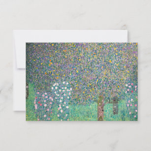 Gustav Klimt - Rosebushes under the Trees Thank You Card