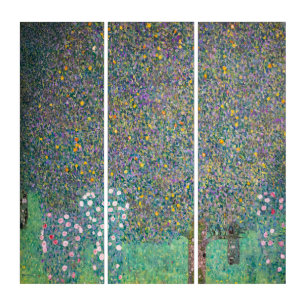 Gustav Klimt - Rosebushes under the Trees Triptych