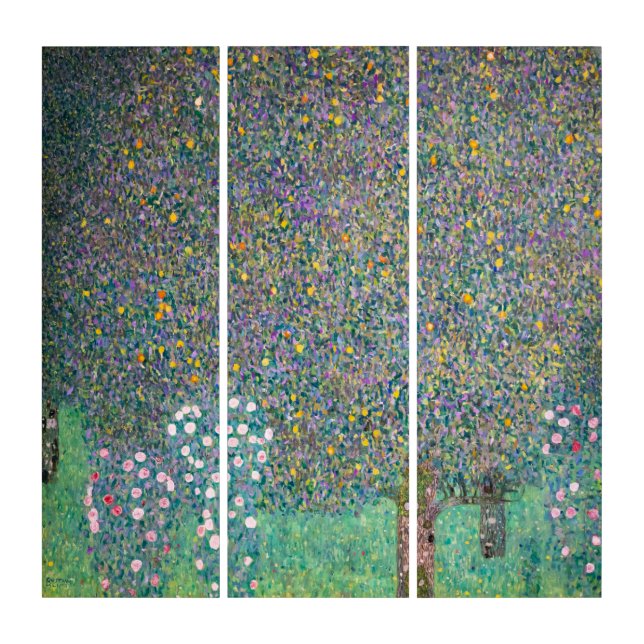 Gustav Klimt - Rosebushes under the Trees Triptych (Front)