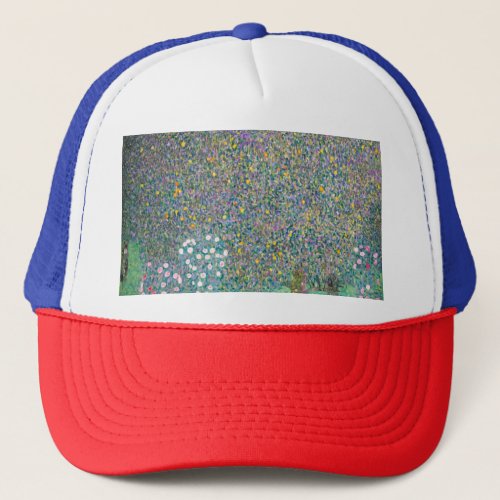 Gustav Klimt _ Rosebushes under the Trees Trucker Hat