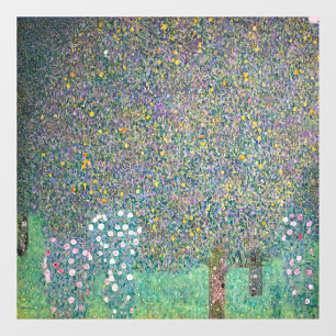 Gustav Klimt - Rosebushes under the Trees Window Cling